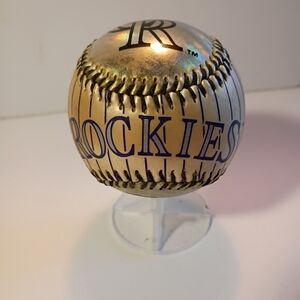 Rockies Gold and Blue Collectible Baseball